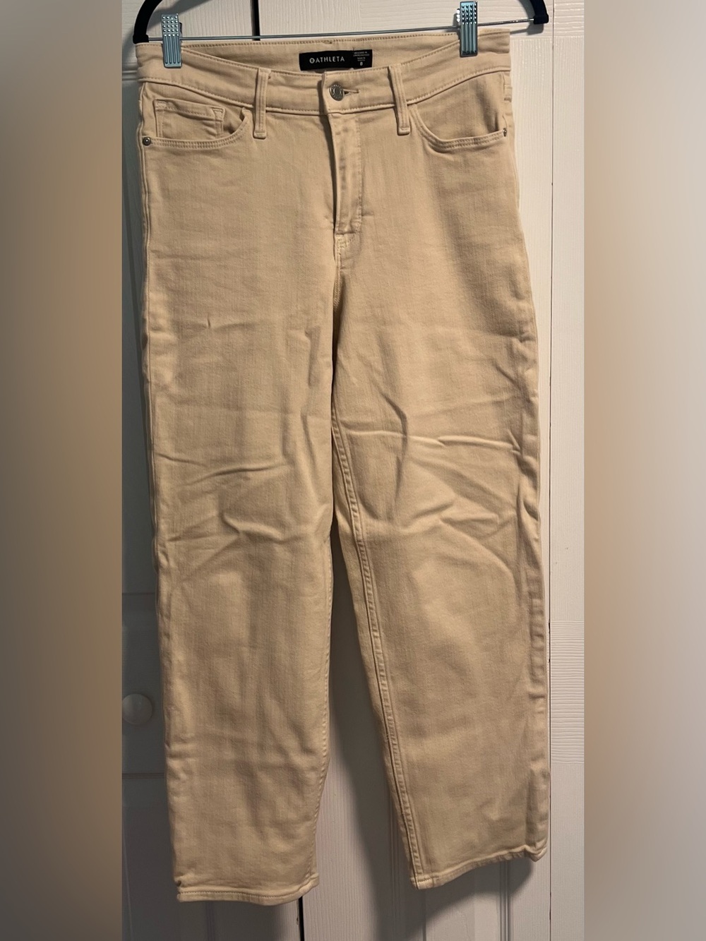 Athleta Flex Straight Leg Crop Jeans in Bone
